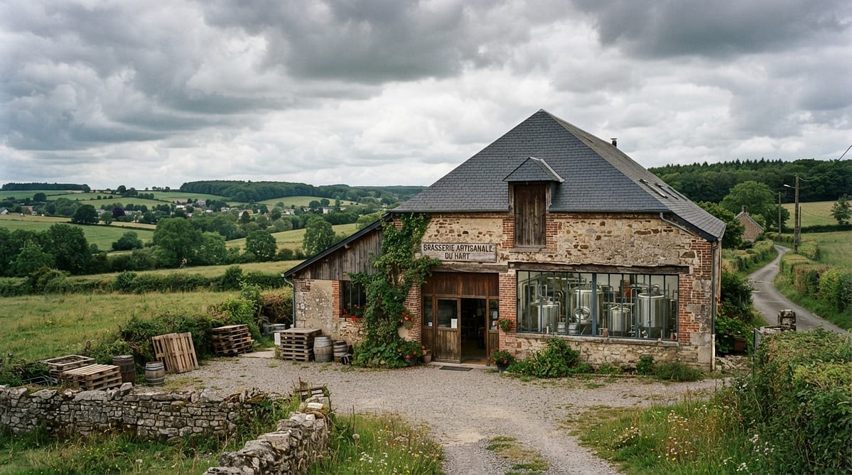 Façade d'une brasserie artisanale dans le Pas-de-Calais
