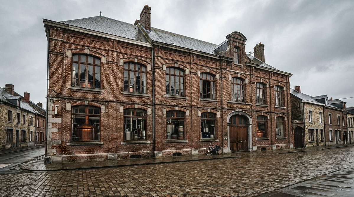 Façade d'une ancienne brasserie du Nord de la France témoignant du patrimoine industriel brassicole